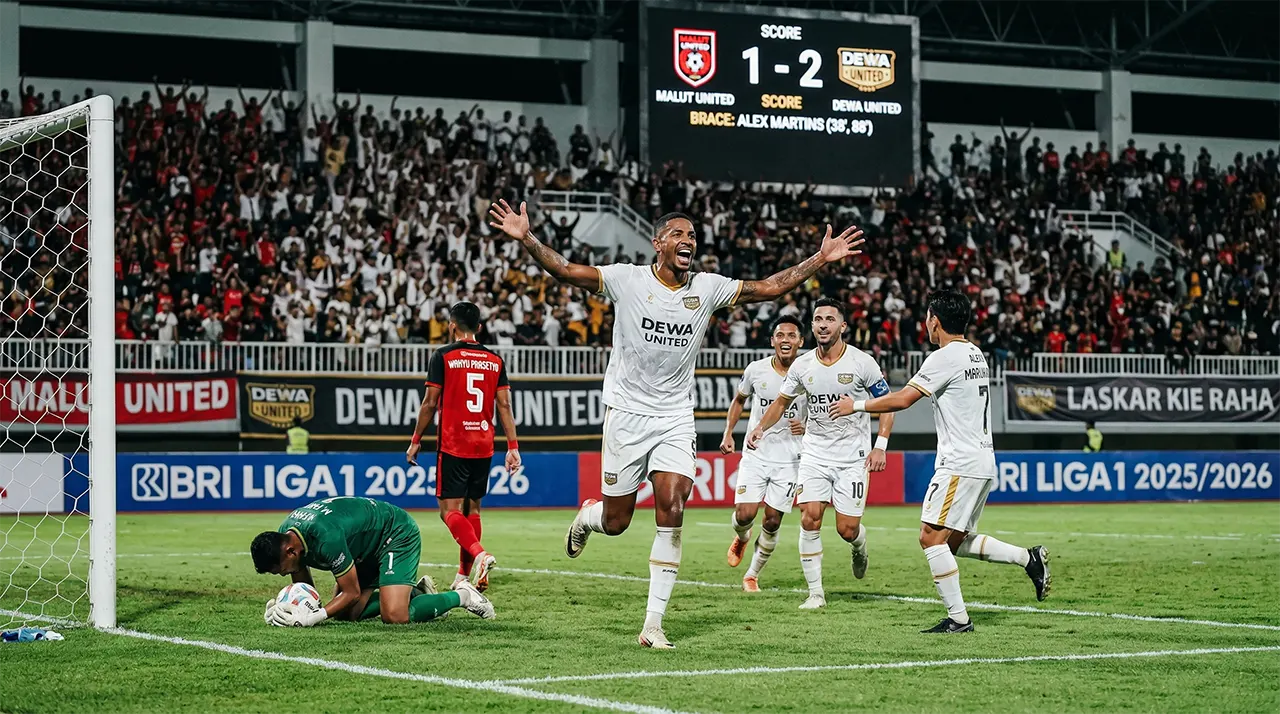 Alex Martins Brace Malut United vs Dewa United 1-2