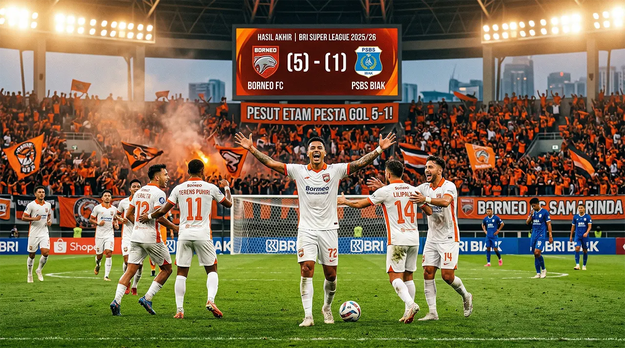Borneo FC vs PSBS Biak Hasil Pesut Etam Pesta Gol 5-1