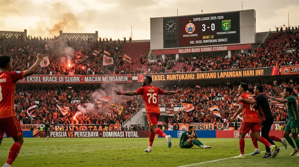 Persija Jakarta vs Persebaya Eksel Cetak Brace di SUGBK